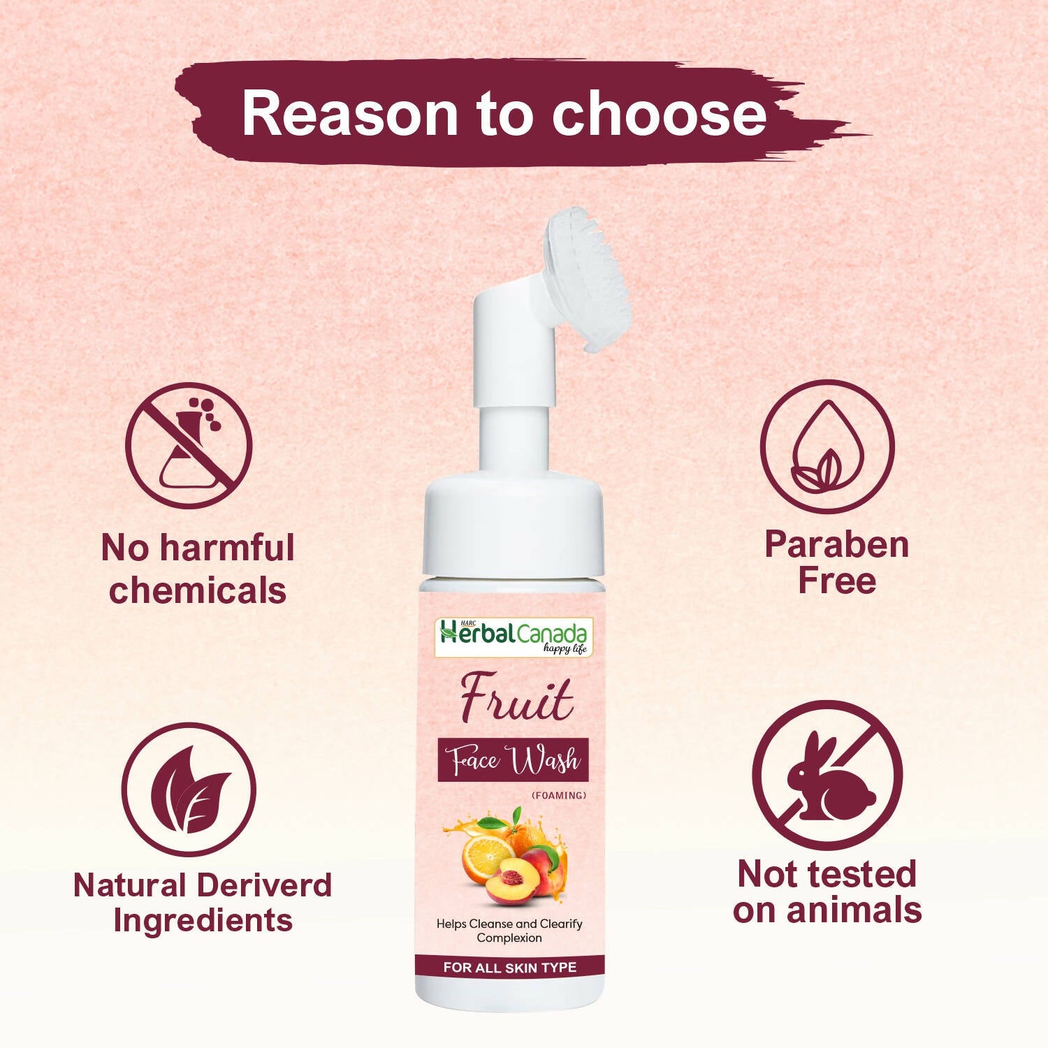 Herbal Canada Fruit Foaming Face Wash - Distacart