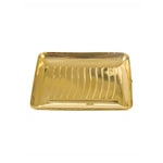 Thumbnail for Spillbox Gold-Toned Brass Rectangular Lines Thali Pooja Essential - Distacart