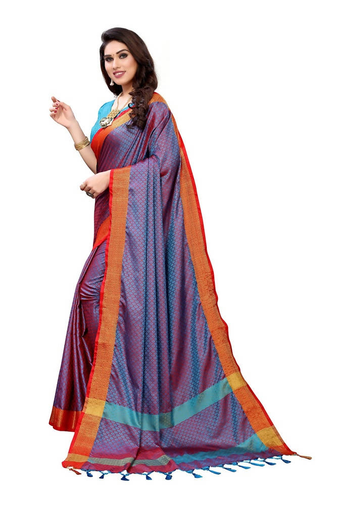 Vamika Banarasi Jacquard Weaving Rama Green Saree