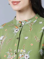 Thumbnail for Myshka Stylish Green Viscose Short Sleeve Women's Top - Distacart