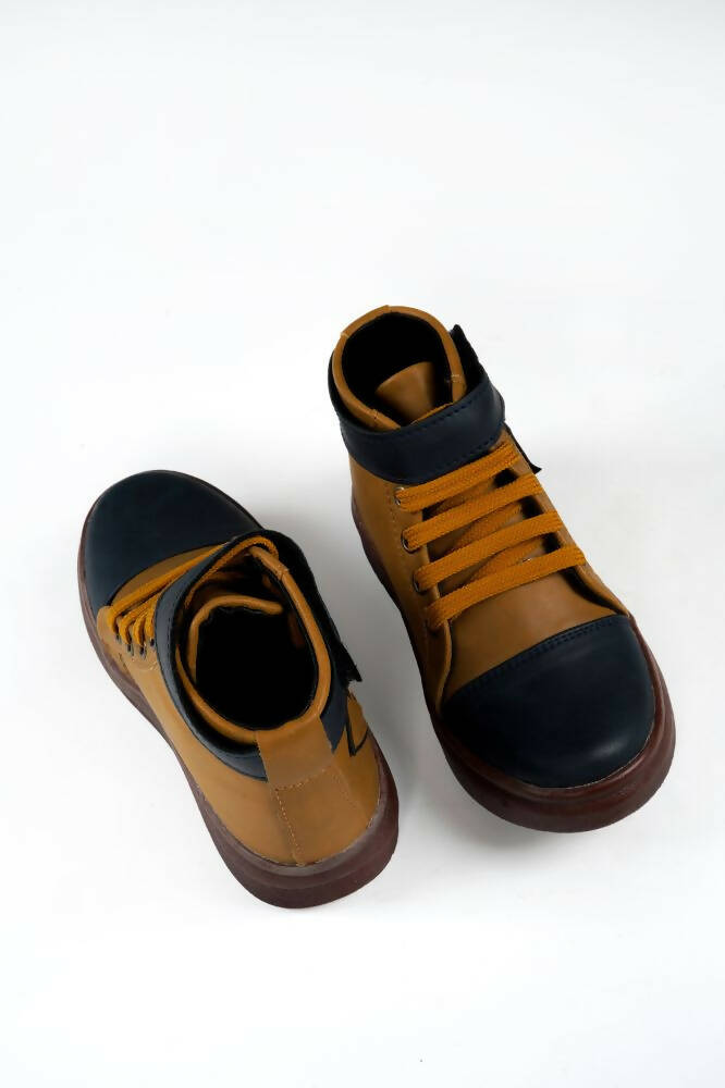 Tiny Bugs Boys Party Wear Mid Top Boots - Tan - Distacart