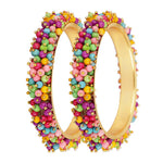 Thumbnail for Mominos Fashion Joharkamal Gold-Plated Multi Beads Work Bangles - Distacart
