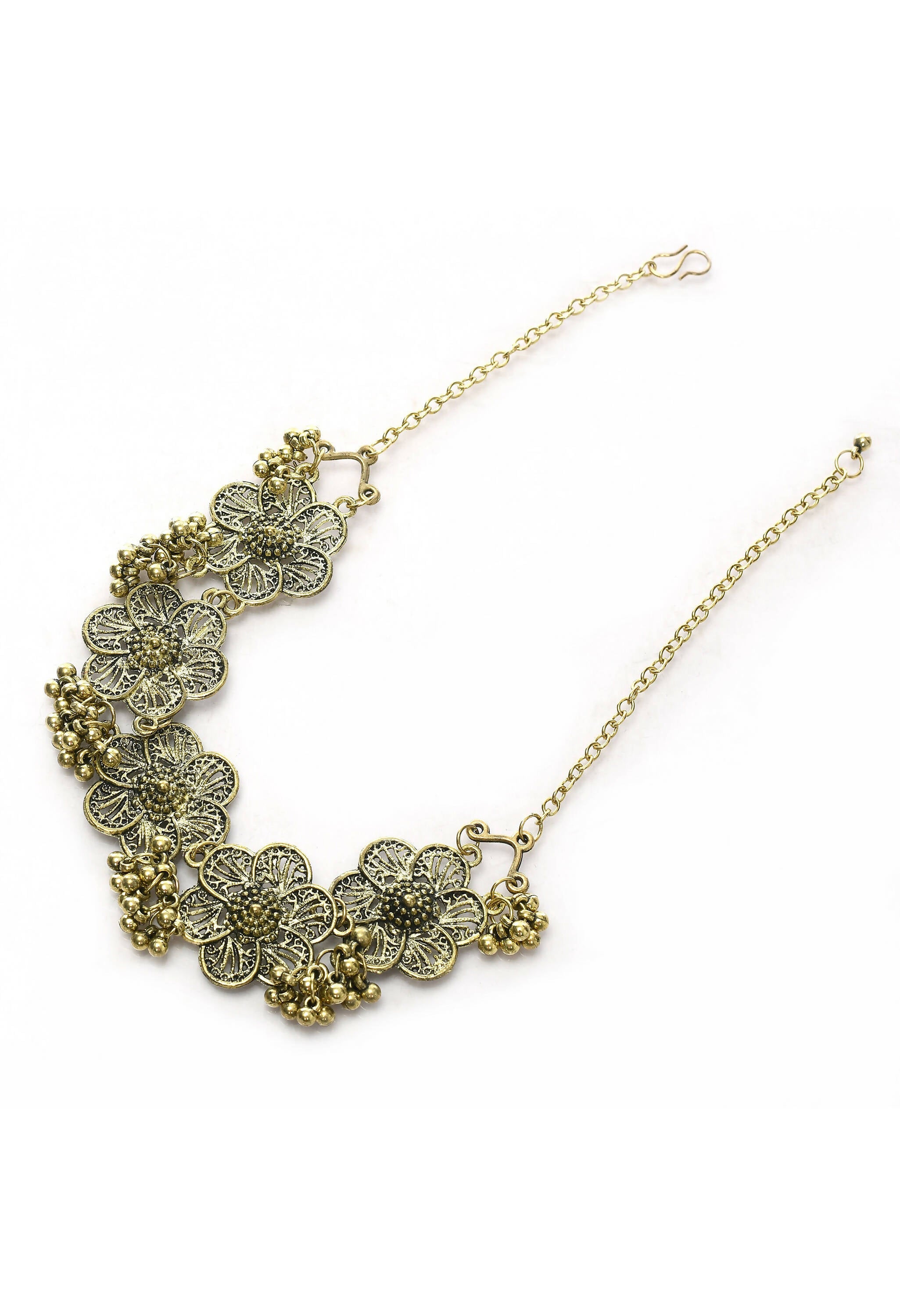 Mominos Fashion Johar Kamal Golden-Plated Brass Finish Floral Desgin Choker For Women - Distacart