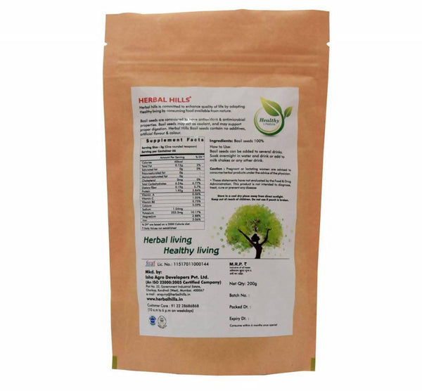 Herbal Hills Basil seeds Ocimum basilicum 200 gm