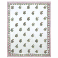 Thumbnail for Paisley Hand Block Printed Double 90x108 Inches Bedspread with 2 Pillow Covers - Distacart