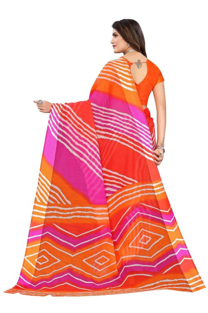 Vamika Orange Linen Satin Border Saree