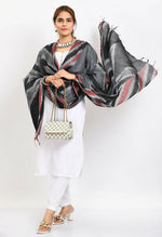 Thumbnail for Mominos Fashion Moeza Women's Handloom Cotton Ikkat Maroon/Black Dupatta - Distacart
