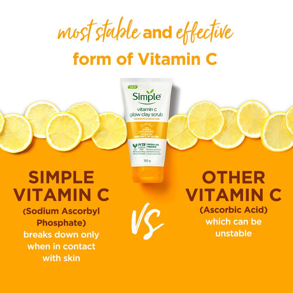 Simple Protect N Glow Vitamin C Glow Clay Scrub - Distacart