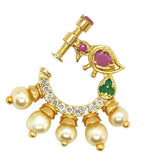 Thumbnail for Multicolor AD Bridal Peacock Nose Ring