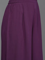 Thumbnail for Ahalyaa Women Floral Printed Angrakha Kurta with Palazzos - Burgundy Color - Distacart