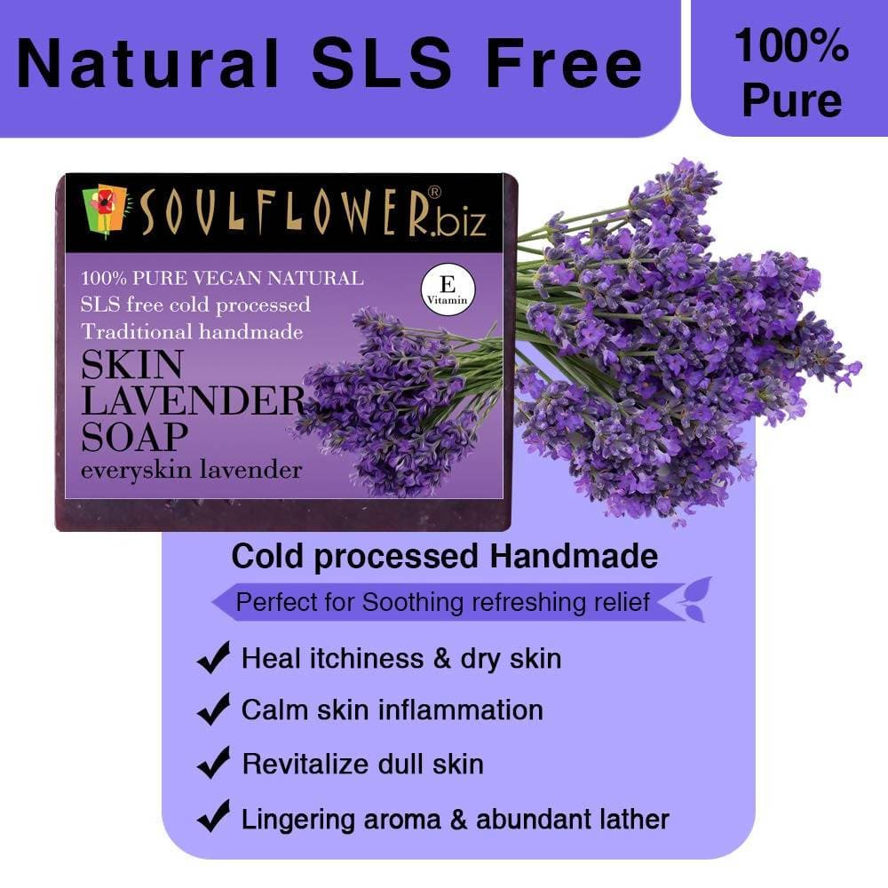 Soulflower Lavender Handmade Soap with Real Lavender - Distacart