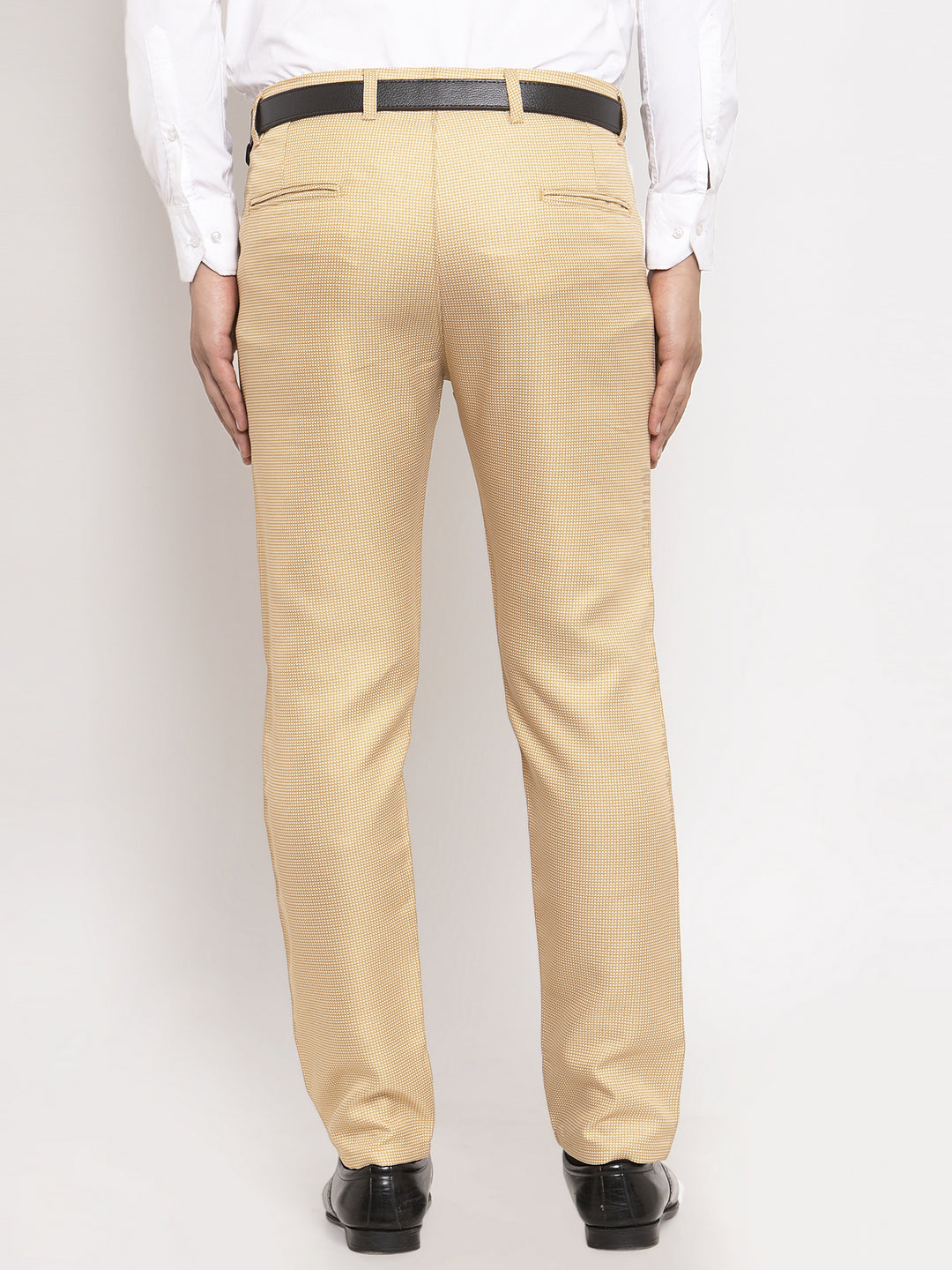 Jainish Men's Gold Cotton Polka Dots Formal Trousers ( GP 257Golden ) - Distacart