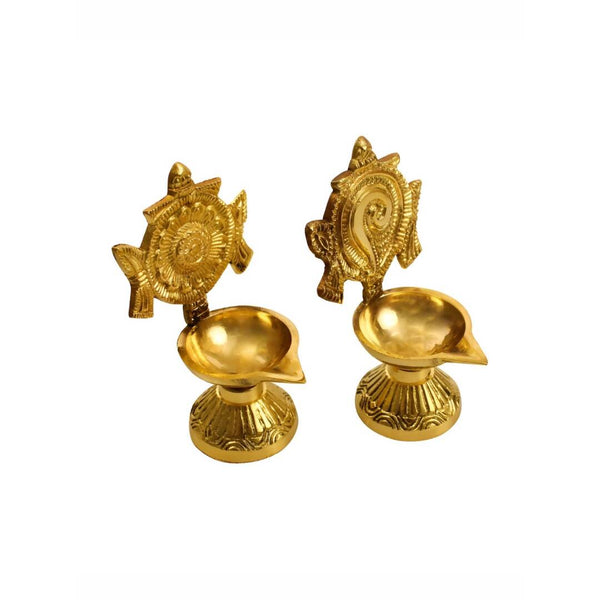 Spillbox 2 Pieces Brass Shangu Chakra Vilakku - Distacart