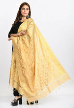Thumbnail for Mominos Fashion Moeza Women's Banarsi Silk Floral Woven Design Golden Dupatta - Distacart