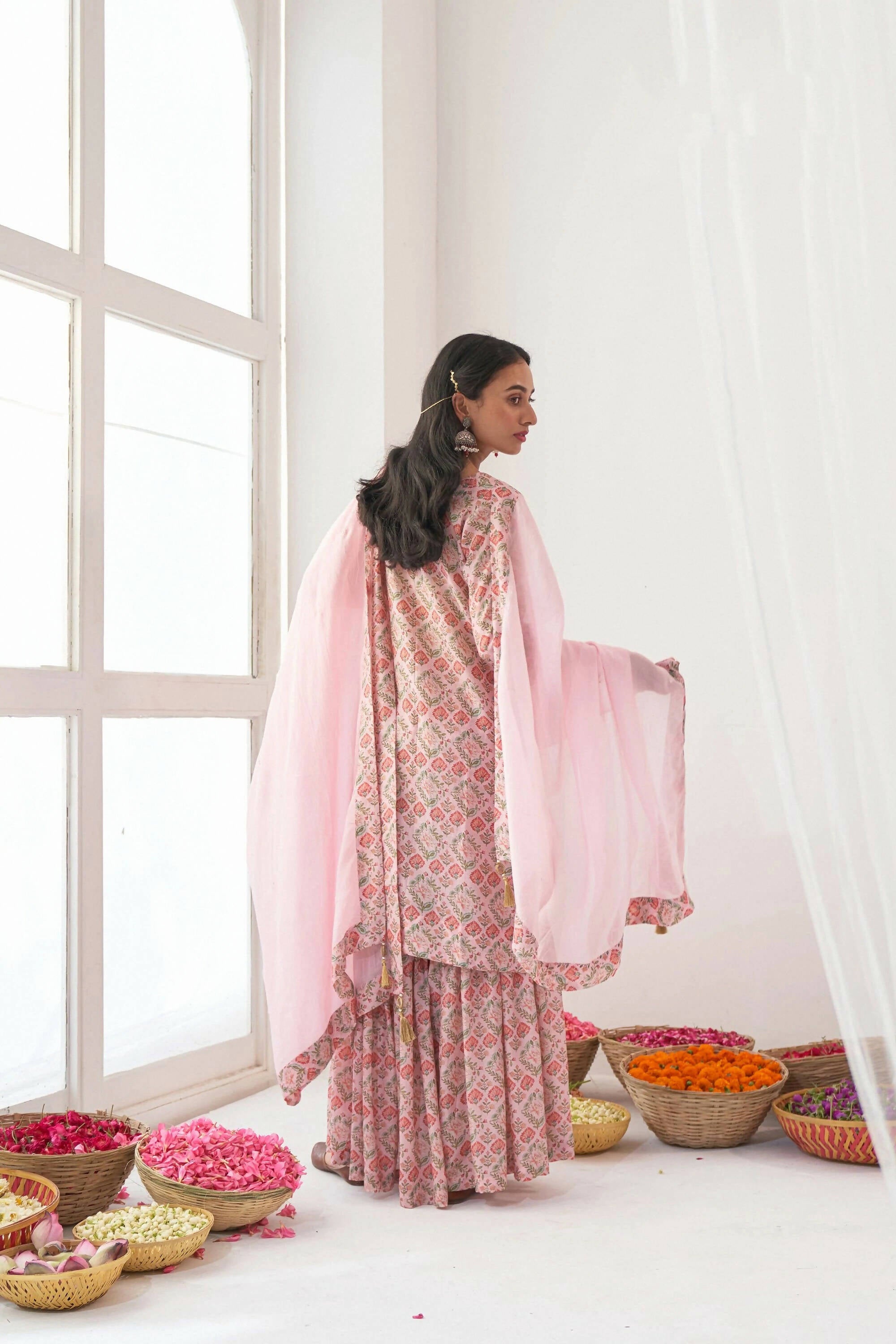 Designer Stylish Pink Muslin Stitched Suit With Dupatta - Anbazaar - Distacart