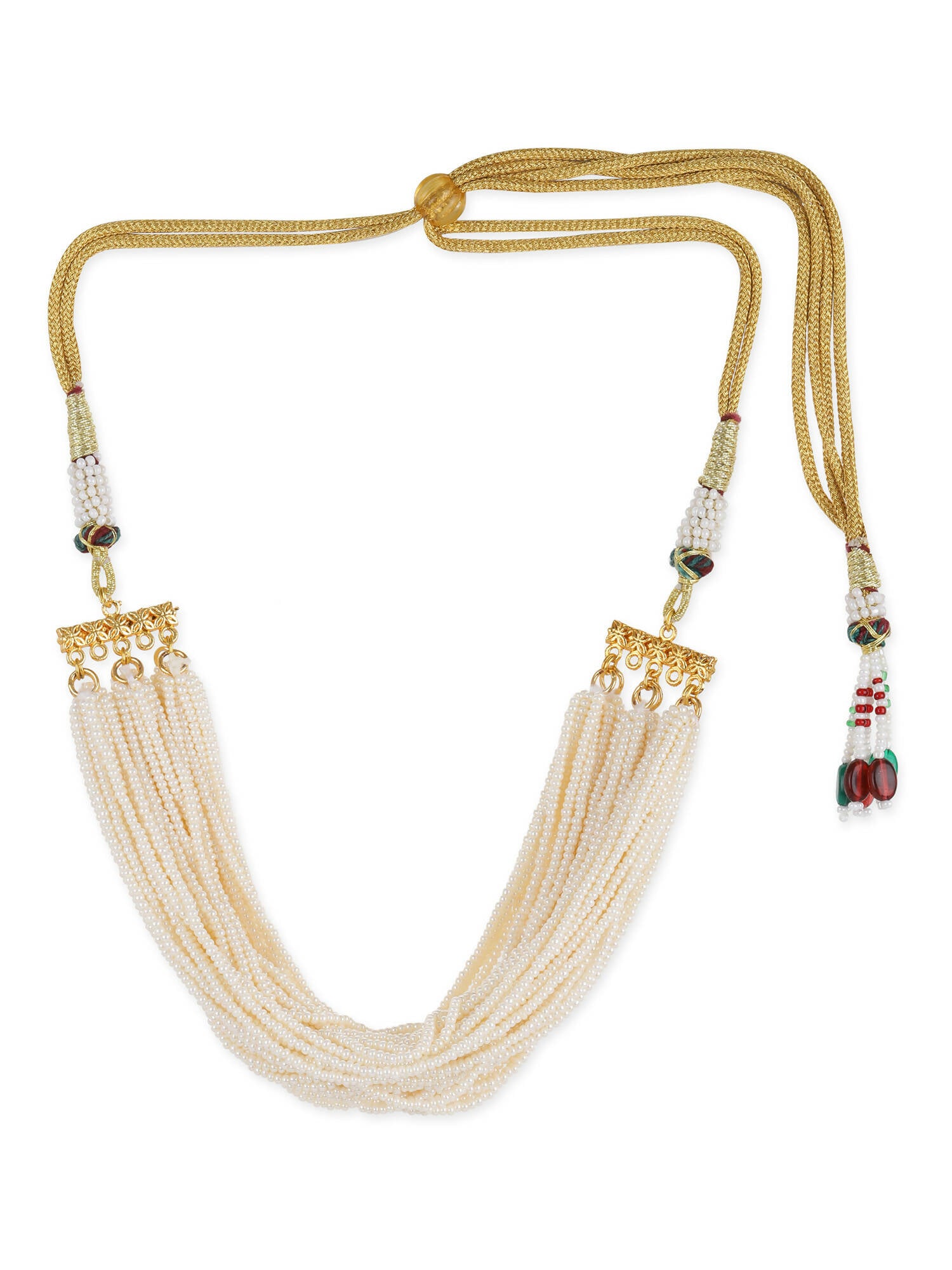 White Brass Gold-Plated Necklace - Ruby Raang - Distacart