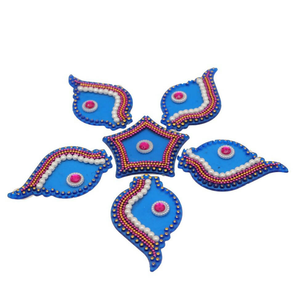 Kundan HandiKrafts Shank Rangoli Blue (Baby) - Distacart
