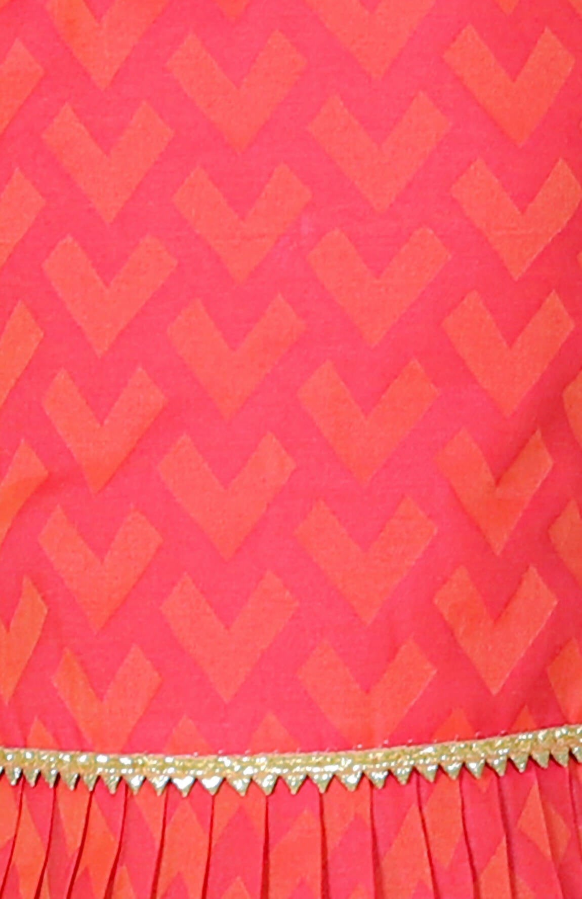 Lil Drama Folklore Girls Pink Crop Top With Pants Co-Ordinate Set - Distacart