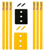 Thumbnail for Klapp Six Pcs Plastic Wicket Set with Cover - Black and Yellow - Distacart