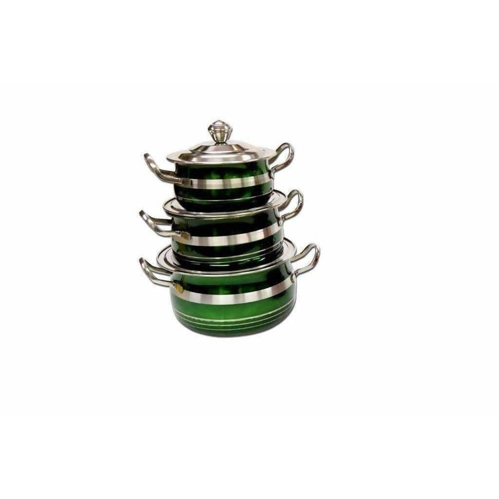 STAINLESS STEEL GREEN COLOR COOKWARE WITH LID - Distacart