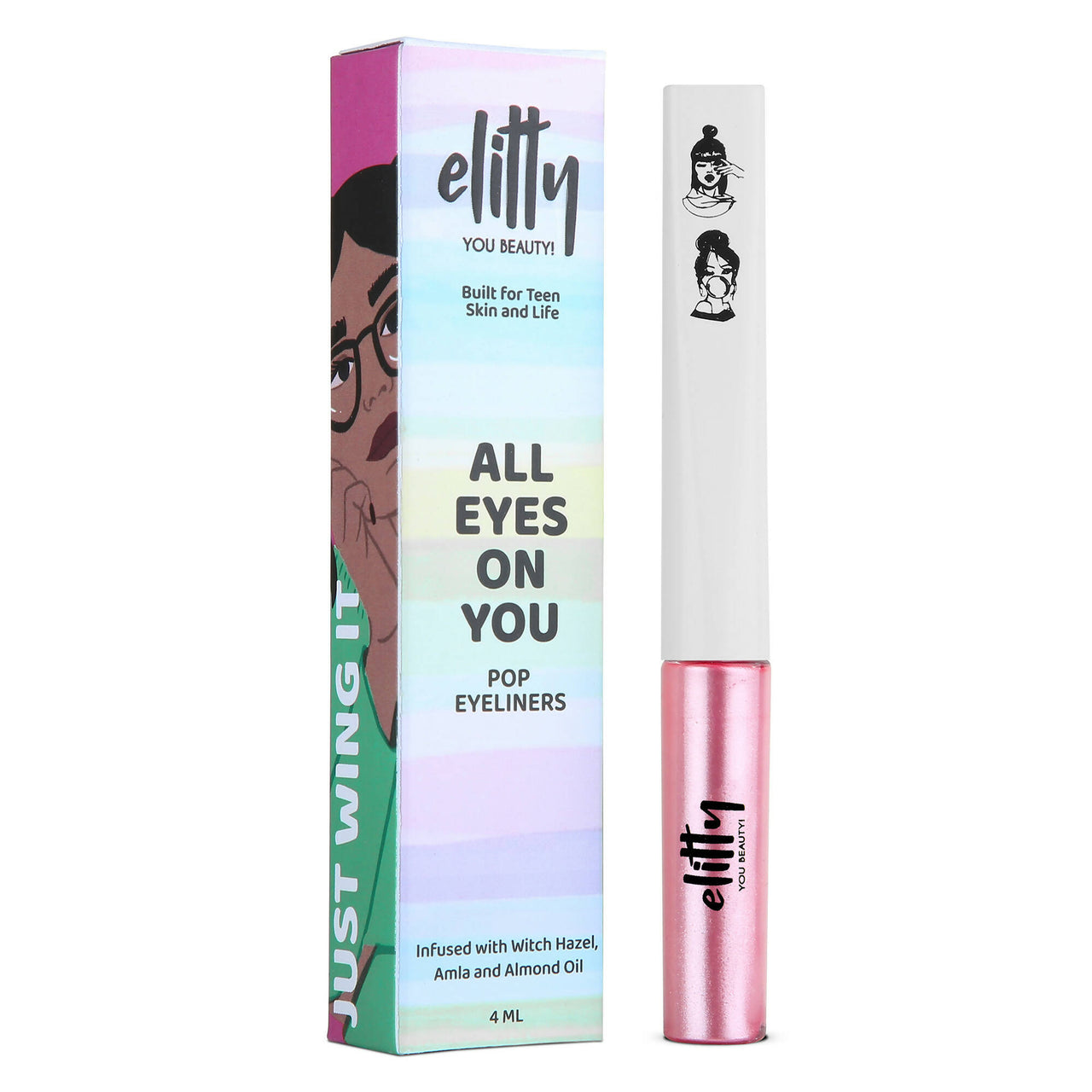 Elitty Pink Pop Color Metallic Finish Liquid Eyeliner - Space Goddess (Pink) - Distacart