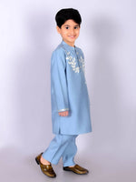 Thumbnail for Lil Drama Ethnic Boys Blue Kurta with Pant set - Distacart