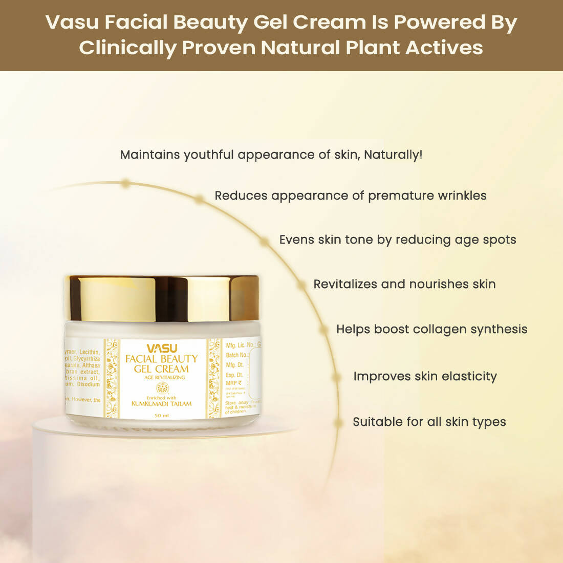 Vasu Kumkumadi Tailam Facial Beauty Gel Face Cream - Distacart