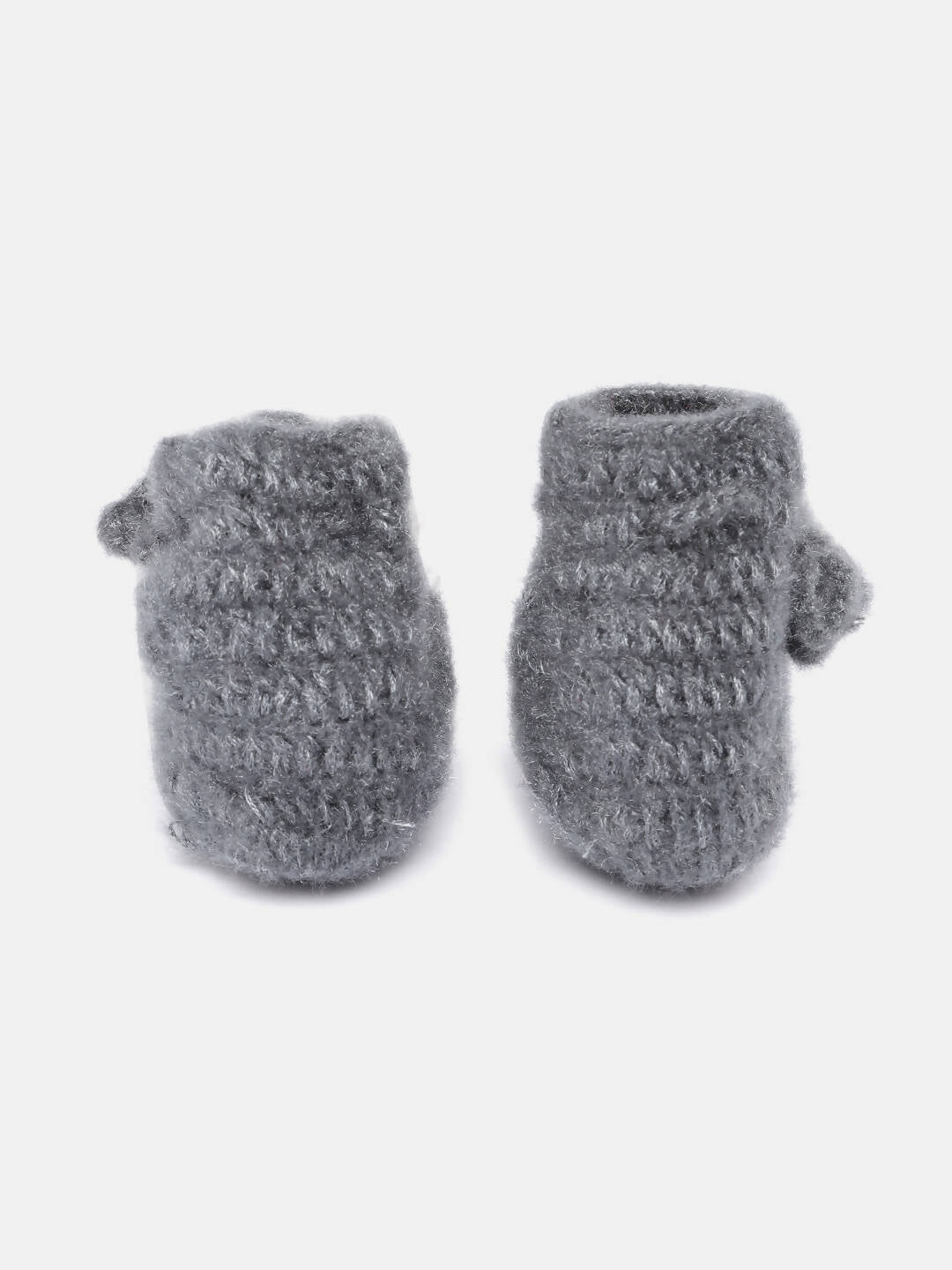 Chutput Kids Woollen Hand Knitted Flower Detailed Booties - Grey - Distacart