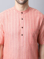 Thumbnail for Even Apparels Beige Pure Cotton Kurta With Band Collar - Distacart