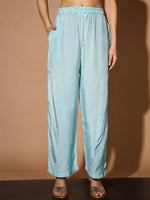 Thumbnail for Myshka Women Blue Printed Kurta & Palazzos With Dupatta - Distacart