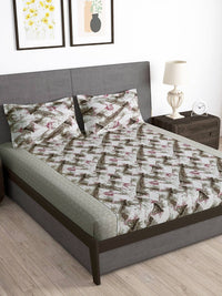 Thumbnail for Story@home Brown & Pink Abstract Microfiber 180 TC Bedsheet With Pillow Cover - Distacart