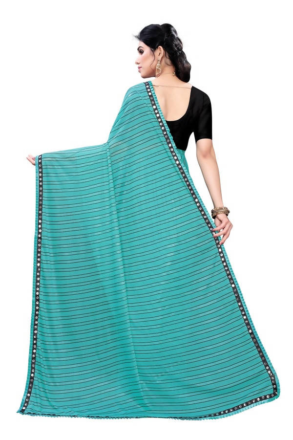 Vamika Rama Green Malai Silk Printed Saree (Zigzag Rama)