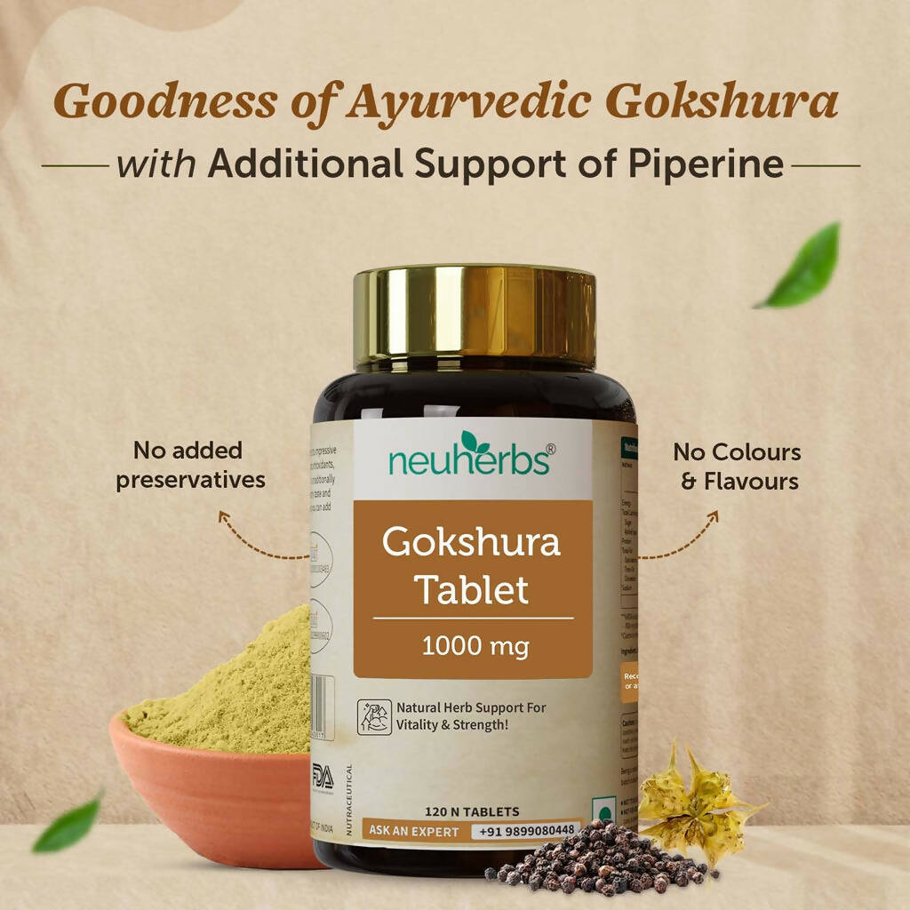 Neuherbs Gokshura 1000mg Tablets For Men - Distacart