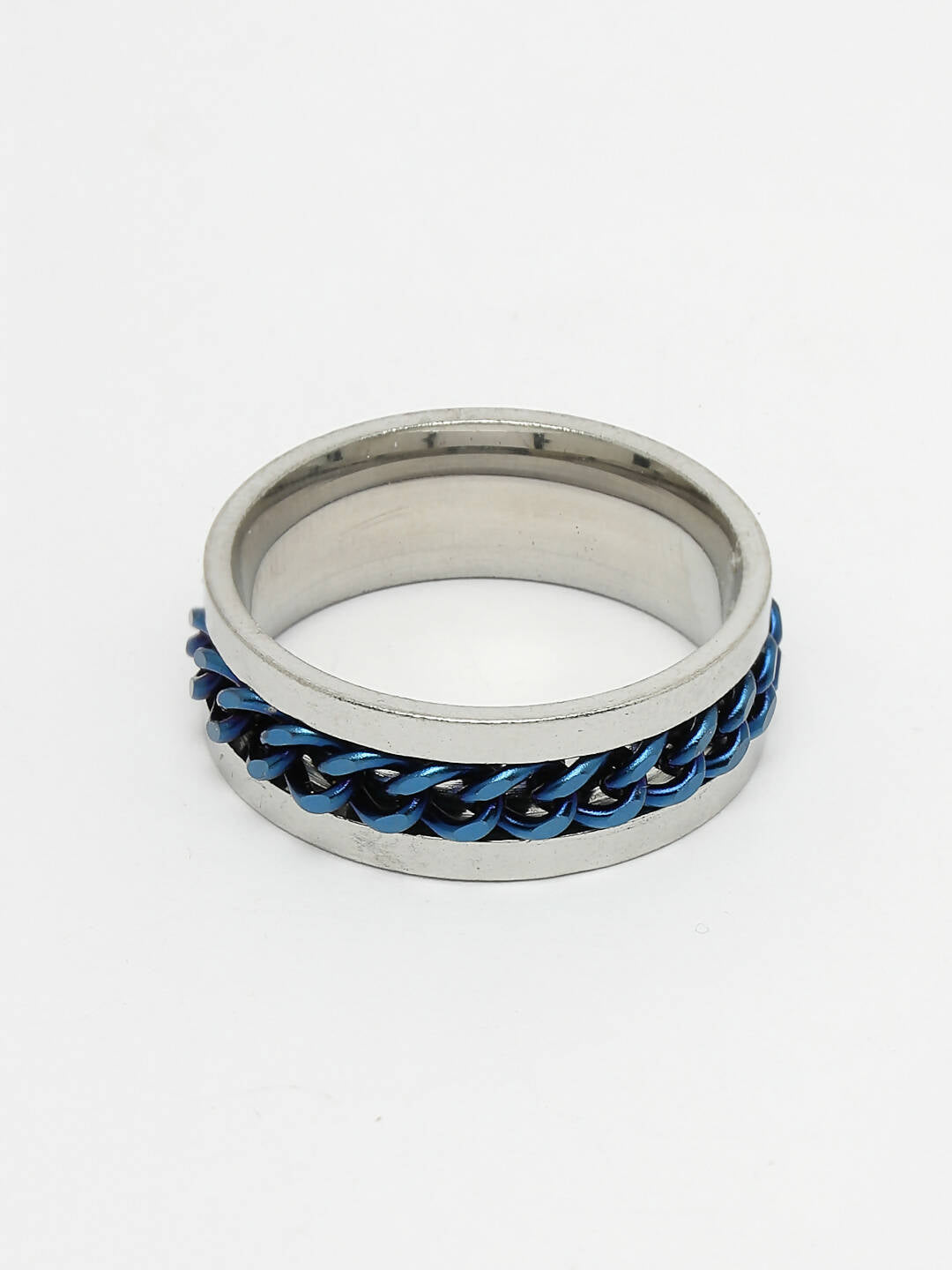 NVR Men's Rhodium Plated Stainless Steel Finger Ring - Distacart