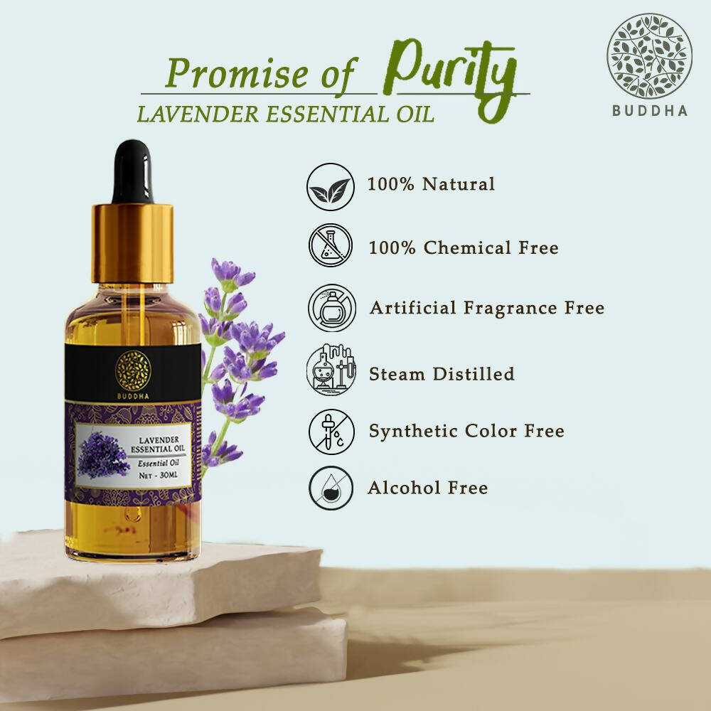 Buddha Natural Lavender Pure Essential Oil - For Healthy Hair, Skin, Sleep - Distacart