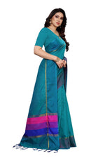 Thumbnail for Vamika Rama Green Cotton Silk Weaving Saree (Binita Rama)