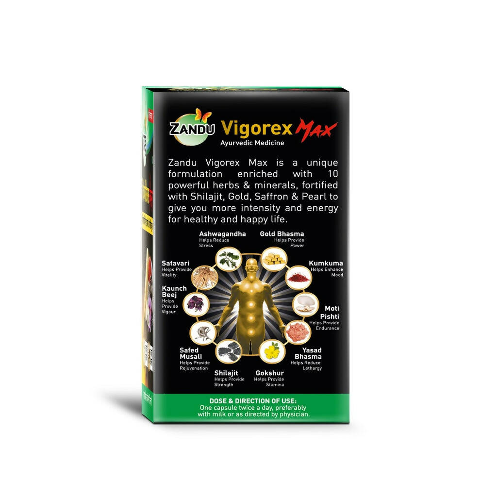 Zandu Vigorex Max Capsules - Distacart