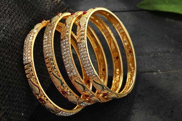 Mominos Fashion Kamal Johar AD Golden Bangles Set