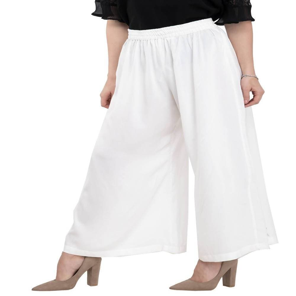 Lagi Women's White Solid Palazzo (PLZ04F)