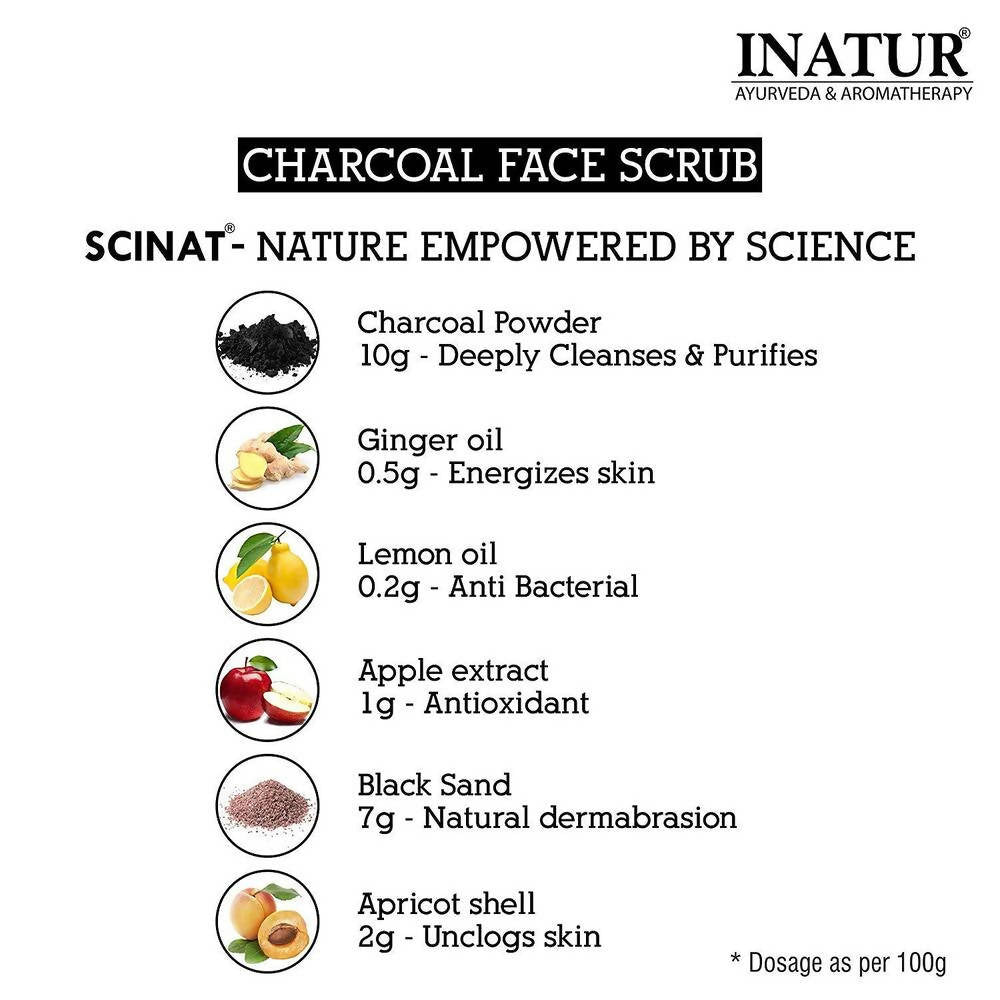 Inatur Charcoal Face Scrub For Men