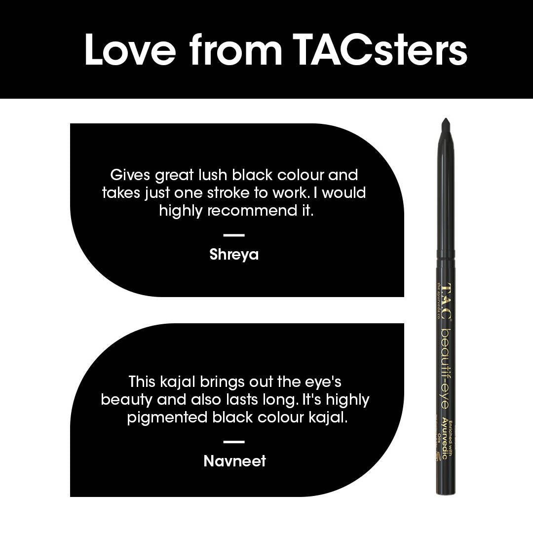 TAC - The Ayurveda Co. Beautif-eye Ayurvedic Black Kajal - Distacart