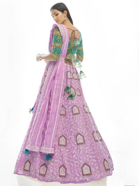 Thumbnail for Myra Lilac Georgette Embroidered Designer Lehenga - Distacart