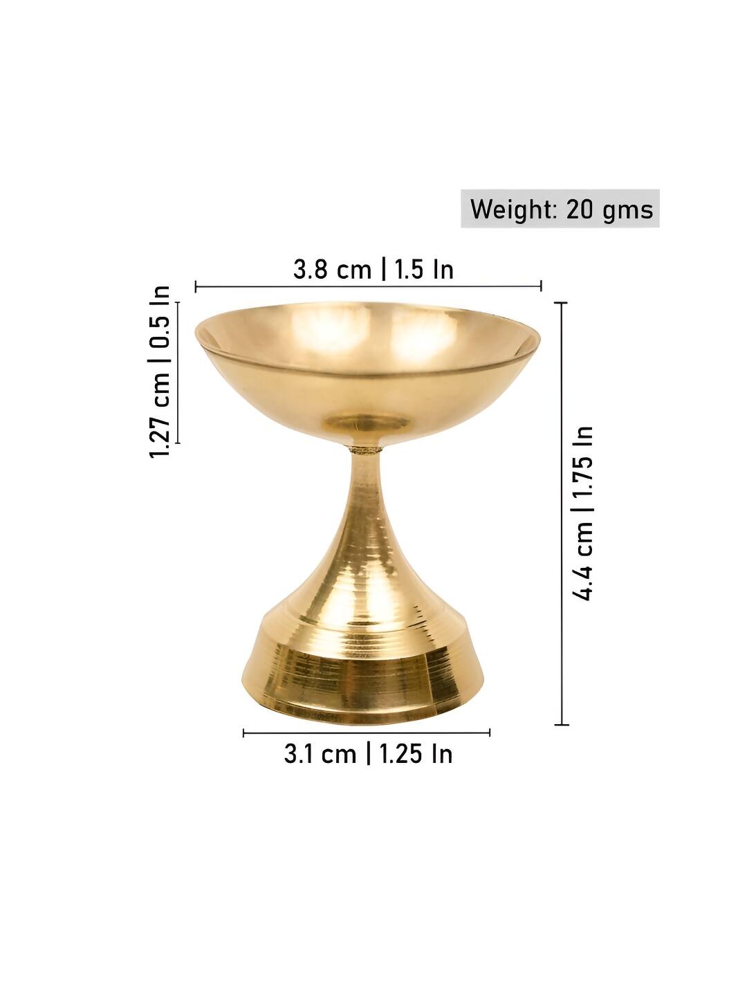 Spillbox Gold-Toned Brass Niranjan Small Deep Pooja Essential - Distacart