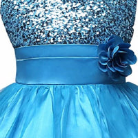 Thumbnail for Asmaani Baby Girl's Blue Color Satin A-Line Maxi Full Length Dress (AS-DRESS_22038) - Distacart