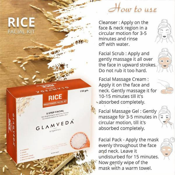 Glamveda Rice Water Brightening Facial Kit