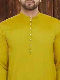 Thumbnail for Even Apparels Yellowish Green Wedding Kurta - Green - Distacart