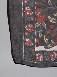 Thumbnail for NOZ2TOZ Women Black And Maroon Floral Printed Kurta With Trouser & Dupatta - Distacart