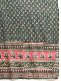 Thumbnail for NOZ2TOZ Women Green & Pink Floral Anarkali Kurta With Trouser And Dupatta - Distacart