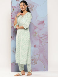 Thumbnail for NOZ2TOZ Women Green Ethnic Embroidered Kurta With Palazzo And Dupatta - Distacart