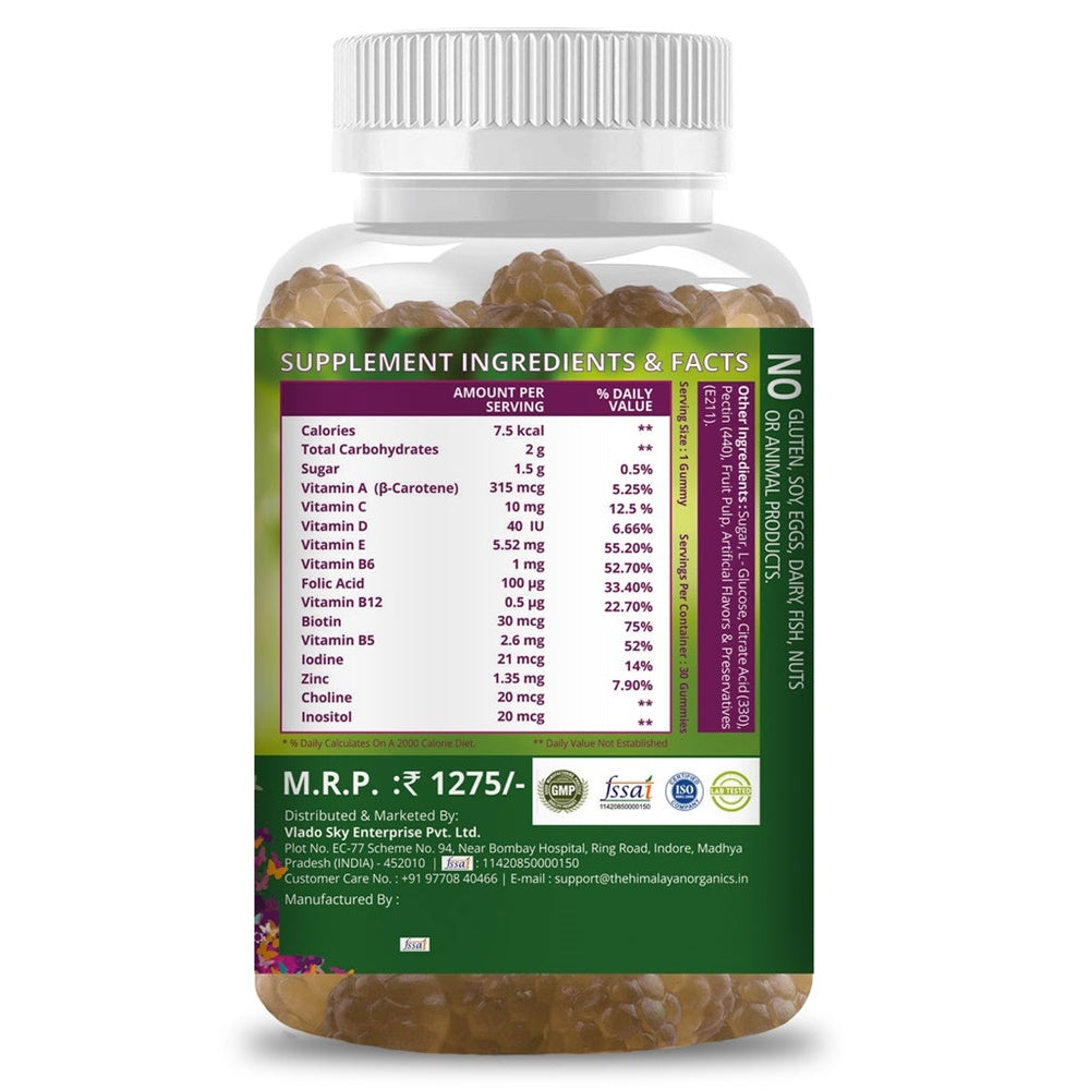 Himalayan Organics Biotin Gummies Hair Vitamins Ingredients